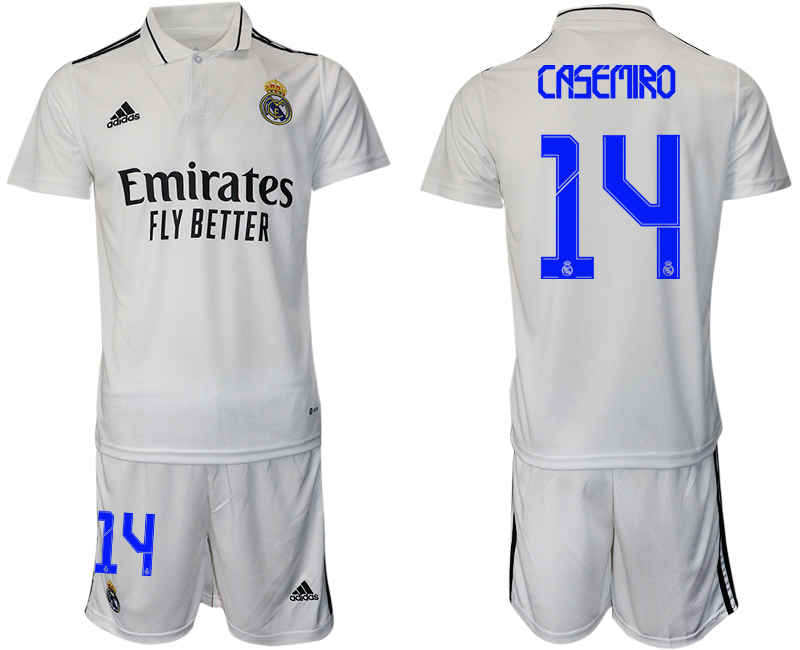 Men 2022-2023 Club Real Madrid home white 14 Adidas Soccer Jersey